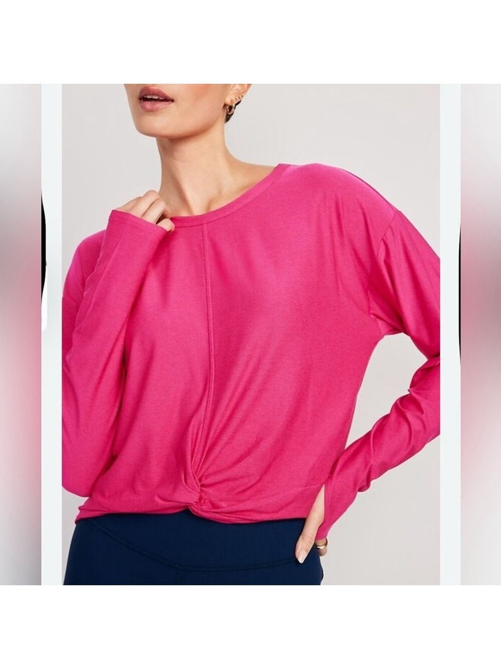 Old Navy active cloud 94 soft go-dry berry fine front twist athletic top 4X